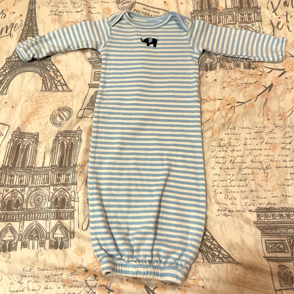 Carters blue striped elephant sleep sack OS